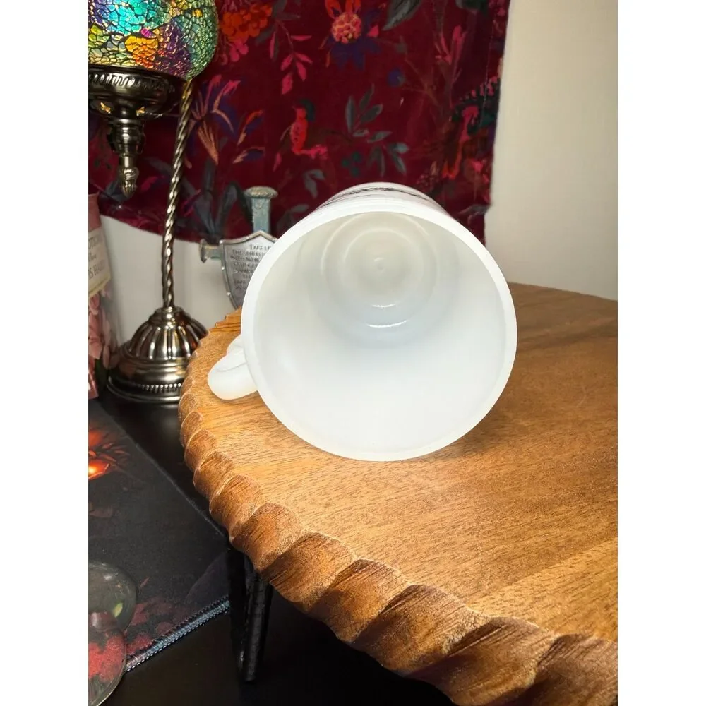 Rare Gulf Shores Milk Glass Pedestal Mug